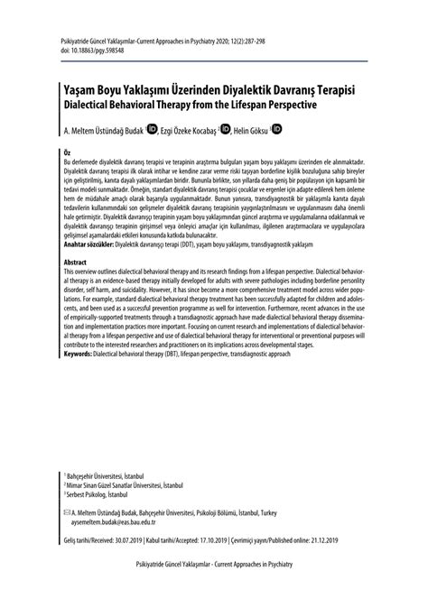 diyalektik davranış terapisi pdf
